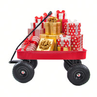 Outdoor All Terrain Pulling Wagon With Air Tires For Children Kid Garden, Steel Construction, 176lbs Capacity