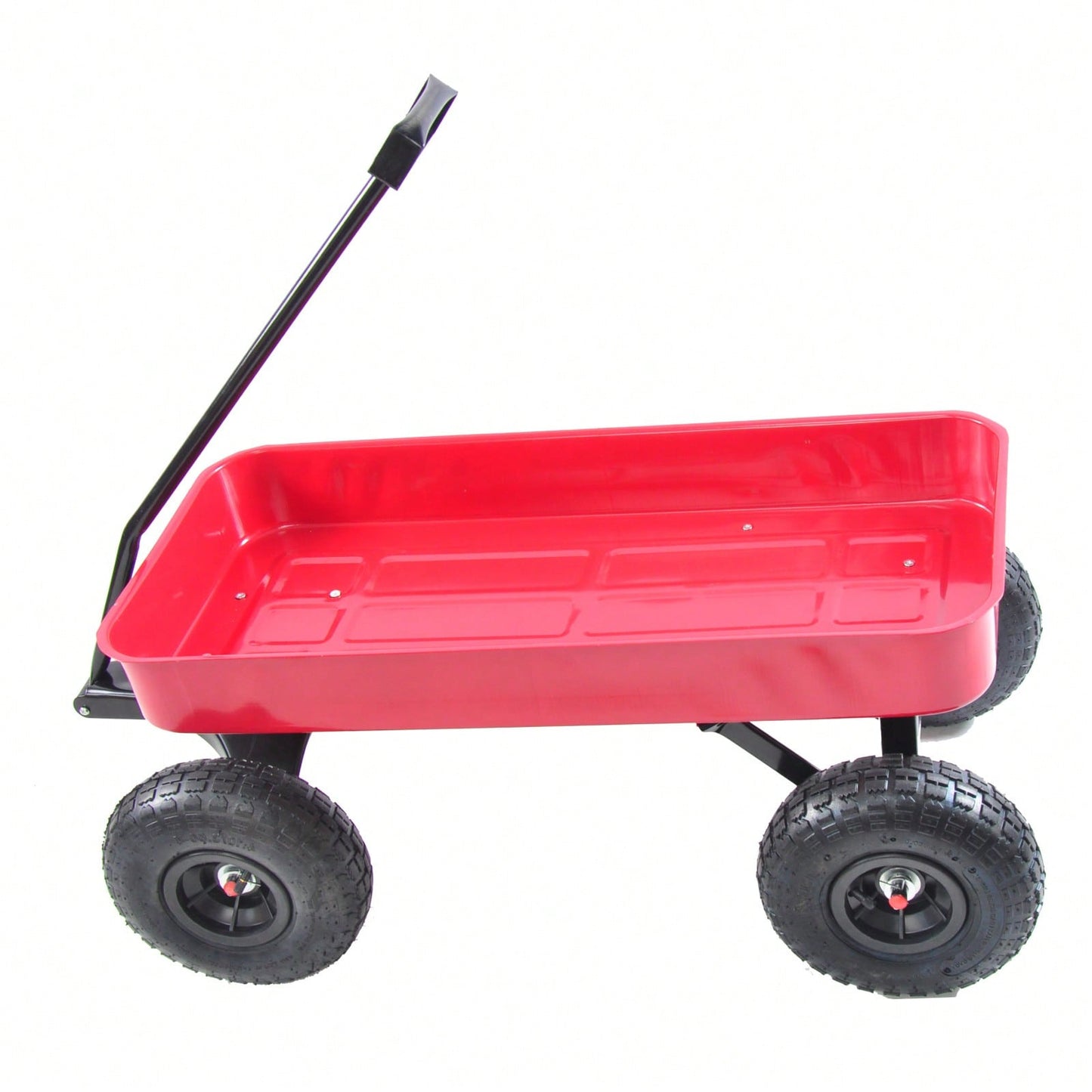 Outdoor All Terrain Pulling Wagon With Air Tires For Children Kid Garden, Steel Construction, 176lbs Capacity