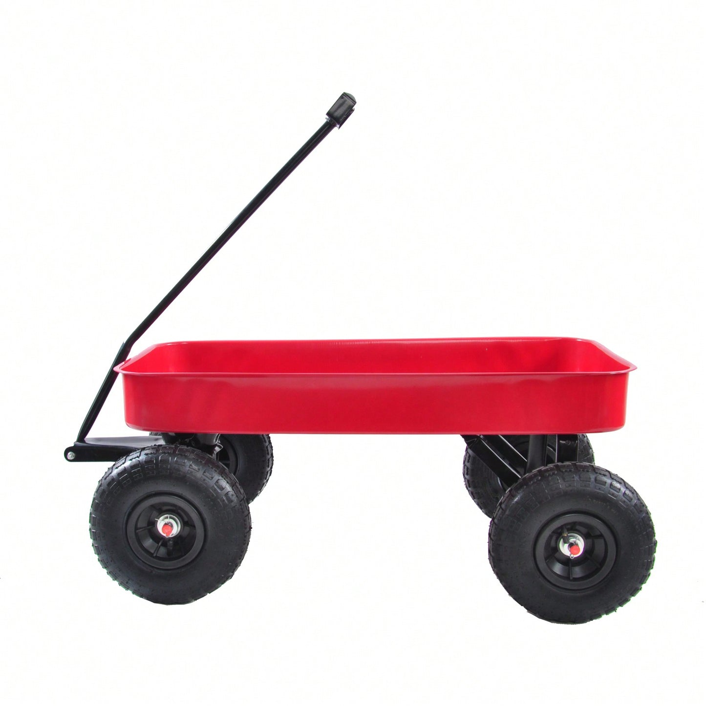 Outdoor All Terrain Pulling Wagon With Air Tires For Children Kid Garden, Steel Construction, 176lbs Capacity