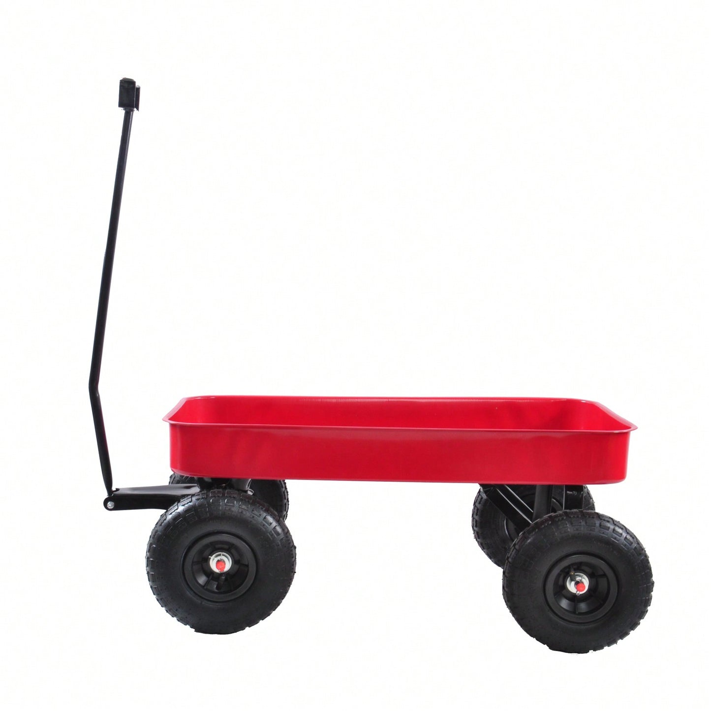 Outdoor All Terrain Pulling Wagon With Air Tires For Children Kid Garden, Steel Construction, 176lbs Capacity