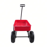 Outdoor All Terrain Pulling Wagon With Air Tires For Children Kid Garden, Steel Construction, 176lbs Capacity