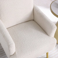 Comfy Teddy Fabric Accent Chair with High-Density Foam for Living Room Bedroom Office Modern Leisure Chair