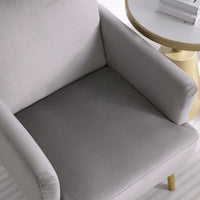 Comfy Teddy Fabric Accent Chair with High-Density Foam for Living Room Bedroom Office Modern Leisure Chair