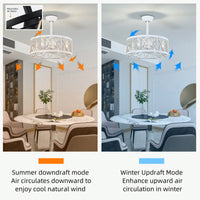 Modern Ceiling Fan With Remote Control, Reversible AC Motor, Noiseless ABS Fan Blades For Bedroom/Living Room/Study/Patio