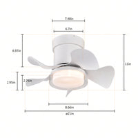 21 Inch Matte White Ceiling Fan with Remote Control 3 Color Temperatures Energy Efficient DC Motor for Small Spaces Indoor Use