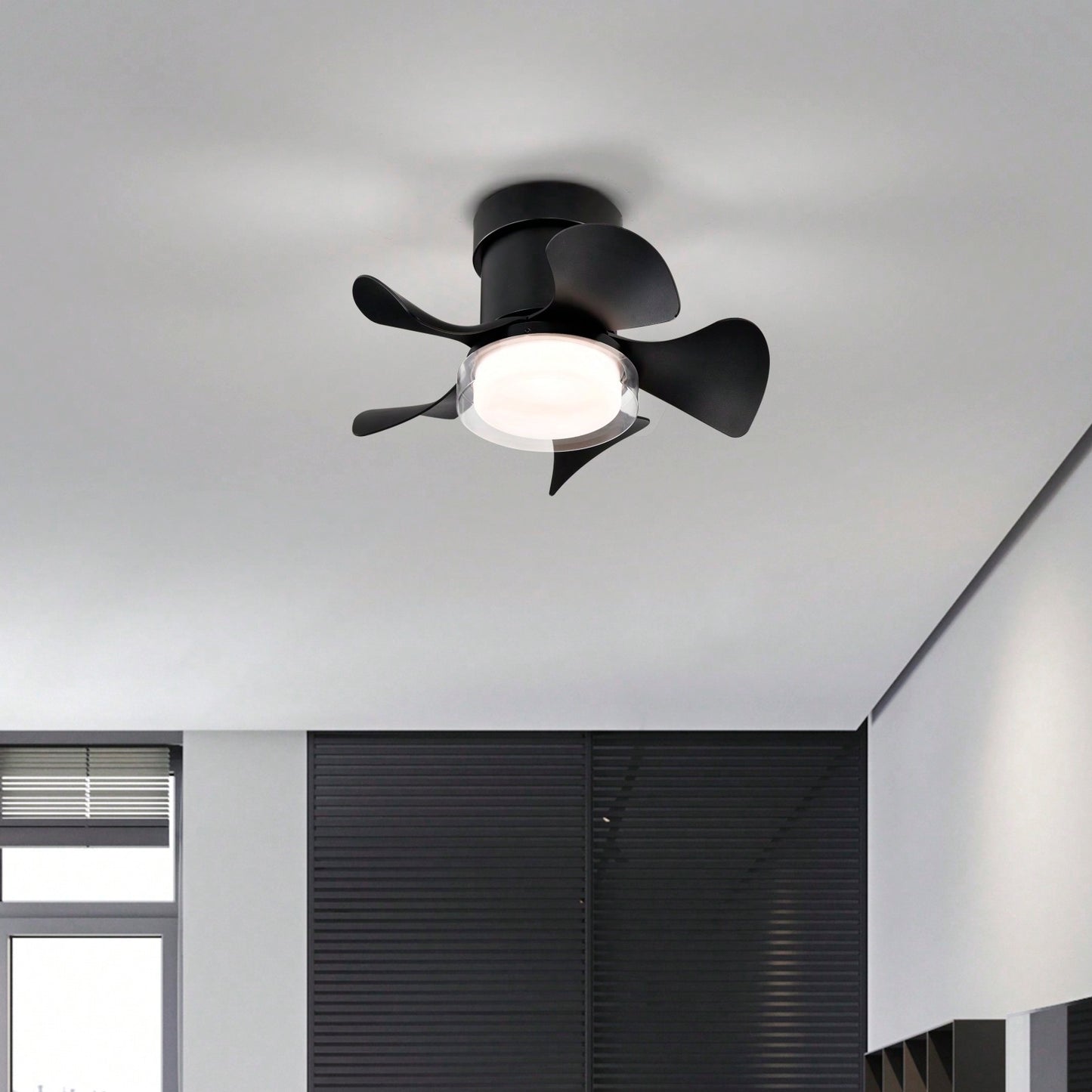 21 Inch Matte White Ceiling Fan with Remote Control 3 Color Temperatures Energy Efficient DC Motor for Small Spaces Indoor Use