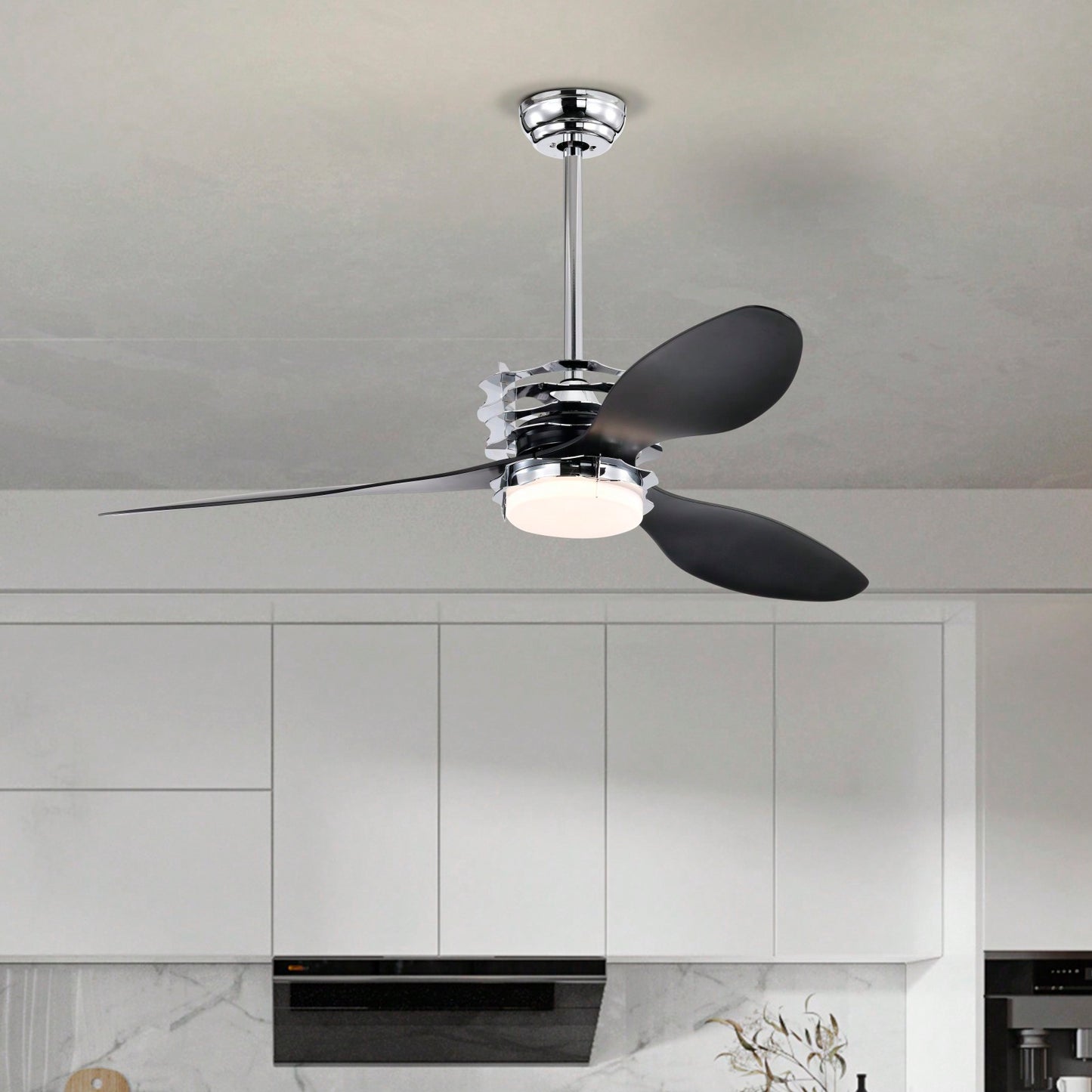 52 Inch Modern Ceiling Fan with LED Lights Remote Control DC Motor 5 Speed Adjustable ABS Blades Indoor Use