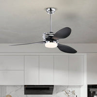 52 Inch Modern Ceiling Fan with LED Lights Remote Control DC Motor 5 Speed Adjustable ABS Blades Indoor Use