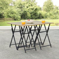 Industrial Folding TV Tray Table Set of 4 Space-Saving Dining Tables for Small Spaces Perfect for Snacks and Drinks