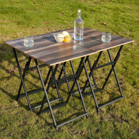 Industrial Folding TV Tray Table Set of 4 Space-Saving Dining Tables for Small Spaces Perfect for Snacks and Drinks