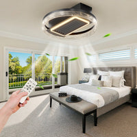 20-Inch Modern Leafless Ceiling Fan With Remote Control, Washable And Reversible Motor - Sleek Design For Any Room, Easy To Use And Maintain