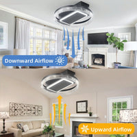 20-Inch Modern Leafless Ceiling Fan With Remote Control, Washable And Reversible Motor - Sleek Design For Any Room, Easy To Use And Maintain