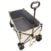 All-Terrain Heavy Duty Collapsible Wagon Cart 230lbs Capacity with Adjustable Handle and Drink Holders for Outdoor Use