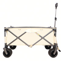 All-Terrain Heavy Duty Collapsible Wagon Cart 230lbs Capacity with Adjustable Handle and Drink Holders for Outdoor Use