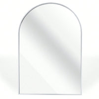 20x30 Inch Large Round Metal Arch Bathroom Mirror with Brushed Aluminum Frame Shatterproof Glass Easy Install Guide