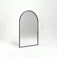 20x30 Inch Large Round Metal Arch Bathroom Mirror with Brushed Aluminum Frame Shatterproof Glass Easy Install Guide