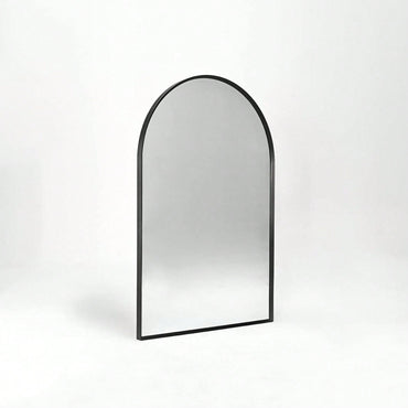 20x30 Inch Large Round Metal Arch Bathroom Mirror with Brushed Aluminum Frame Shatterproof Glass Easy Install Guide