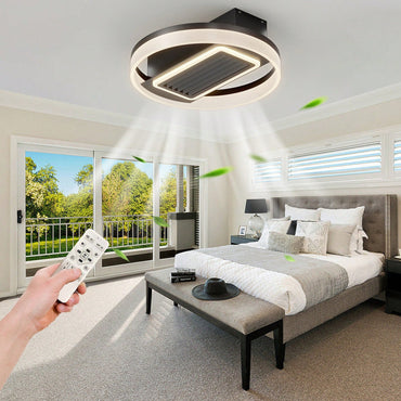 20-Inch Modern Leafless Ceiling Fan With Remote Control, Washable And Reversible Motor - Sleek Design For Any Room, Easy To Use And Maintain