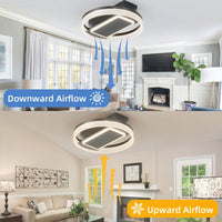 20-Inch Modern Leafless Ceiling Fan With Remote Control, Washable And Reversible Motor - Sleek Design For Any Room, Easy To Use And Maintain