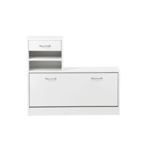 Combination Cabinet With Shoe Cabinet, Hang Shelf, And Mirror - Strong Structure And Large Storage Space