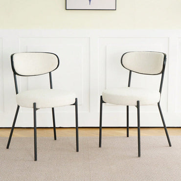 Modern Bentwood Dining Chair Set of 2 with Metal Legs for Kitchen and Living Room