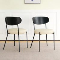 Modern Bentwood Dining Chair Set of 2 with Metal Legs for Kitchen and Living Room