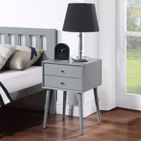 Compact Wood Nightstand with 2 Drawers Modern Side Table for Bedroom and Living Room Easy Assembly Sturdy Construction