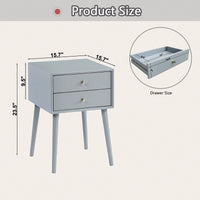 Compact Wood Nightstand with 2 Drawers Modern Side Table for Bedroom and Living Room Easy Assembly Sturdy Construction