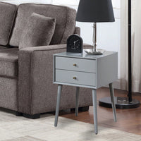 Compact Wood Nightstand with 2 Drawers Modern Side Table for Bedroom and Living Room Easy Assembly Sturdy Construction