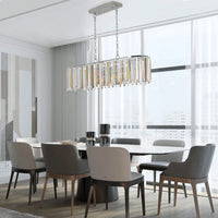 High-End K9 Crystal Chandelier Modern Industrial Retro Design Adjustable Height Elegant Light Fixture for Home Decor