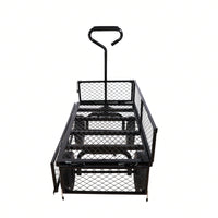 Versatile Solid Wheel Garden Dump Cart with Spacious Bed for Easy Transport of Firewood and Gardening Supplies on Uneven Terrain