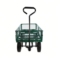 Versatile Solid Wheel Garden Dump Cart with Spacious Bed for Easy Transport of Firewood and Gardening Supplies on Uneven Terrain