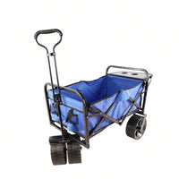 Heavy-Duty Folding Garden Cart with Removable Sun Shade and 360-Degree Wheels for Easy Outdoor Maneuverability