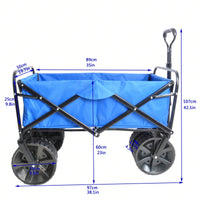 Heavy-Duty Folding Garden Cart with Removable Sun Shade and 360-Degree Wheels for Easy Outdoor Maneuverability