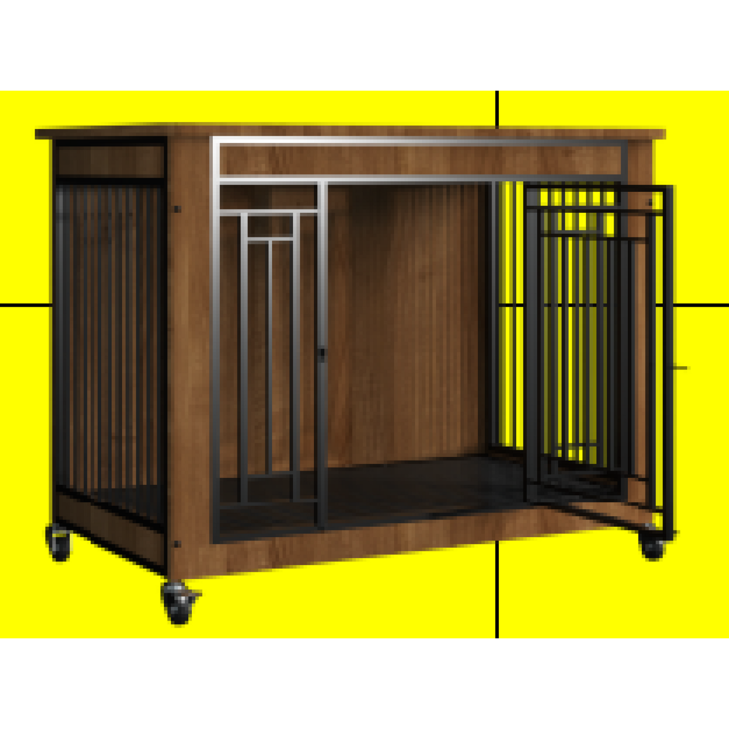 Durable Steel and Wood Pet Cage with Advanced Ventilation Easy to Clean Spacious Design for Comfort and Safety