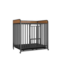 Durable Steel and Wood Pet Cage with Advanced Ventilation Easy to Clean Spacious Design for Comfort and Safety