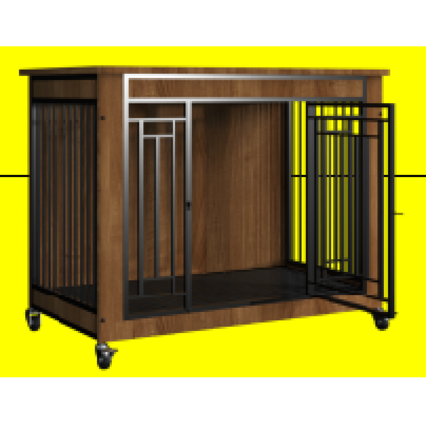 Durable Steel and Wood Pet Cage with Advanced Ventilation Easy to Clean Spacious Design for Comfort and Safety