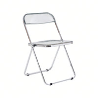 Clear Transparent Folding Chair, Plastic Living Room Seat, Foldable And Sturdy, Holds Up To 150Kgs, Modern Design For Any Room