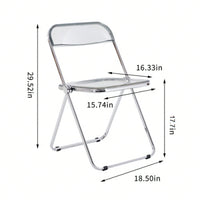 Clear Transparent Folding Chair, Plastic Living Room Seat, Foldable And Sturdy, Holds Up To 150Kgs, Modern Design For Any Room