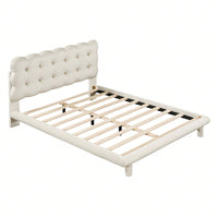 Modern Velvet Platform Bed with LED Lights and Button-Tufted Headboard for Ultimate Comfort and Style