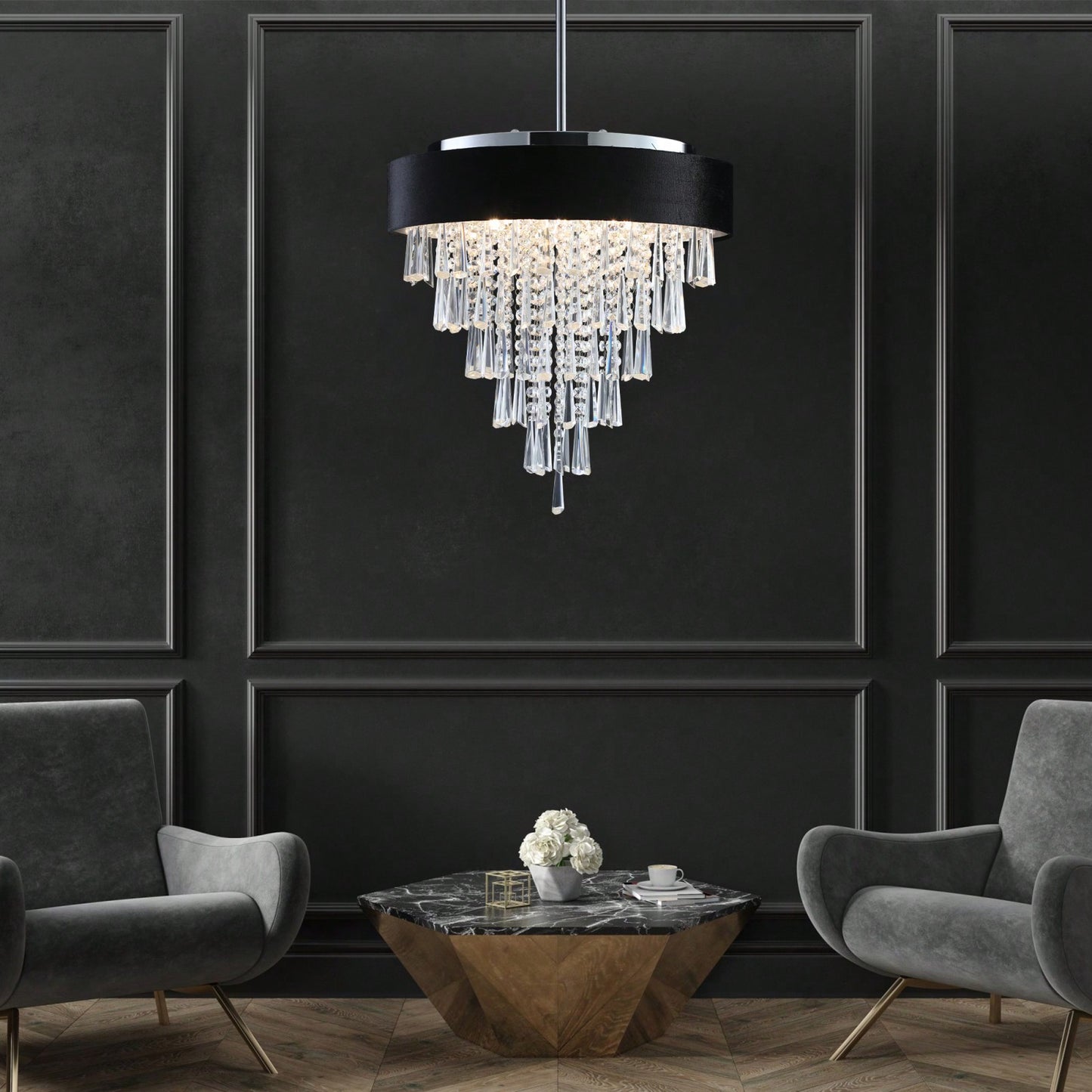 Luxury K9 Crystal Round Chandelier for Living Room Elegant Light Fixture Perfect for Bedroom and Dining Room Easy Installation