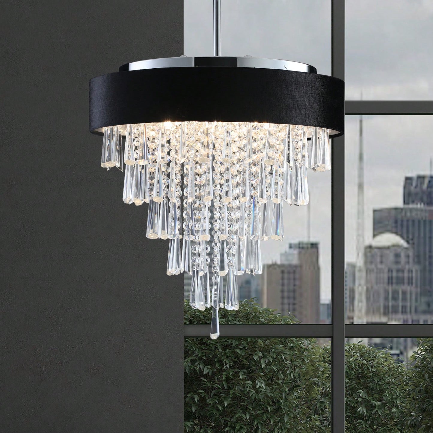 Luxury K9 Crystal Round Chandelier for Living Room Elegant Light Fixture Perfect for Bedroom and Dining Room Easy Installation