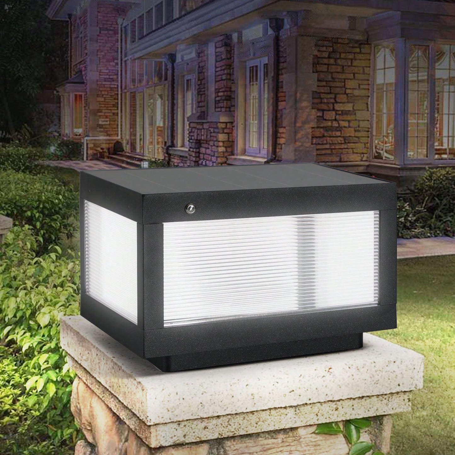 Dimmable Solar Wall Lamp with Automatic Dusk to Dawn Sensor IP65 Waterproof Outdoor LED Light for Garden Decor