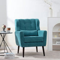 Ergonomic Modern Chenille Accent Chair with Padded Seat and Sturdy Wood Legs for Living Room and Bedroom