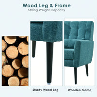 Ergonomic Modern Chenille Accent Chair with Padded Seat and Sturdy Wood Legs for Living Room and Bedroom