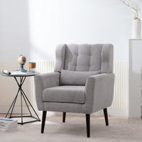 Ergonomic Modern Chenille Accent Chair with Padded Seat and Sturdy Wood Legs for Living Room and Bedroom
