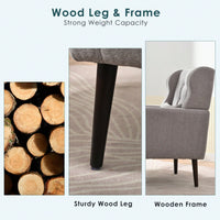 Ergonomic Modern Chenille Accent Chair with Padded Seat and Sturdy Wood Legs for Living Room and Bedroom