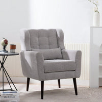 Ergonomic Modern Chenille Accent Chair with Padded Seat and Sturdy Wood Legs for Living Room and Bedroom
