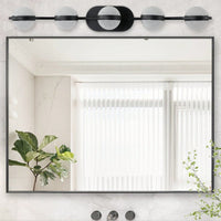 Modern Minimalist LED Bathroom Vanity Light Fixture with 5 Frosted Glass Shades Energy Efficient Design Easy to Install
