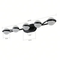 Modern Minimalist LED Bathroom Vanity Light Fixture with 5 Frosted Glass Shades Energy Efficient Design Easy to Install